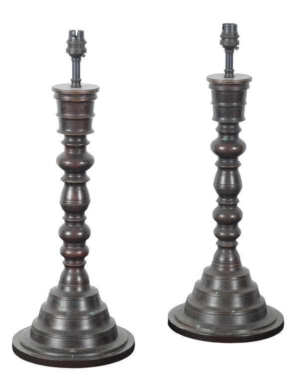 A PAIR OF OTTOMAN BRONZE LAMPS