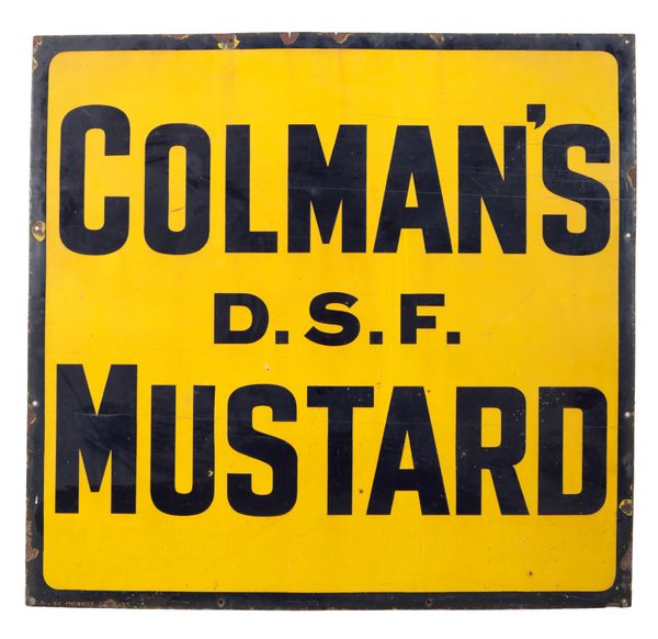 A 'COLMAN'S MUSTARD' ENAMEL ADVERTISING SIGN