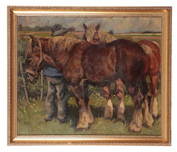 CONTINENTAL SCHOOL 20TH CENTURY, Farm Horses