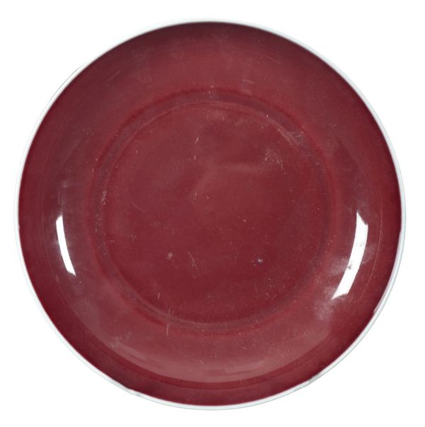 A CHINESE PORCELAIN COPPER RED GLAZED DISH