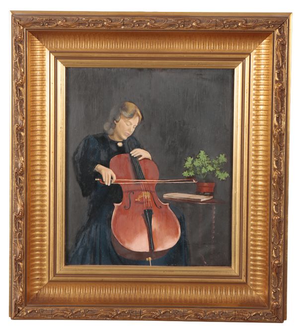 ENGLISH SCHOOL 20TH CENTURY, A portrait of a cellist