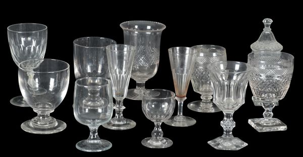 AN EARLY 19TH CENTURY ENGLISH GLASS RUMMER