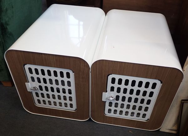 A PAIR OF MODERN INDOOR DOG/CAT HOUSES