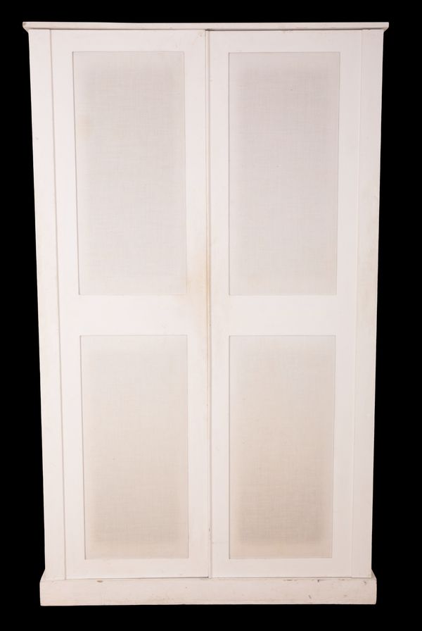 A CONTEMPORARY WHITE-PAINTED WARDROBE