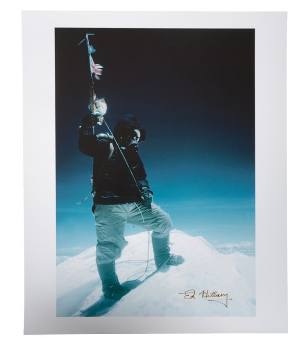 EDMUND HILLARY (1919-2008) A photograph of Tenzing Norgay summiting Mount Everest