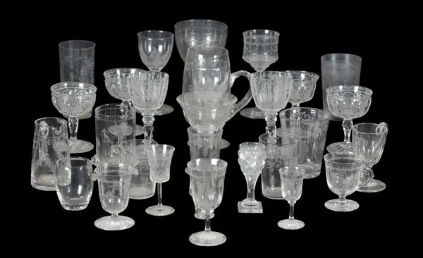 A PAIR OF EARLY 19TH CENTURY CONTINENTAL WINE GLASSES