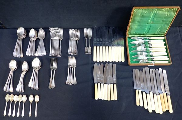 A COLLECTION OF SILVER-PLATED CUTLERY