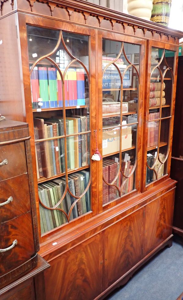 A GEORGE III STYLE MAHOGANY BOOKCASE