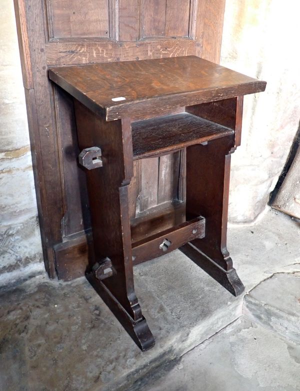 AN OAK MINIATURE LECTERN OF VICTORIAN GOTHIC STYLE