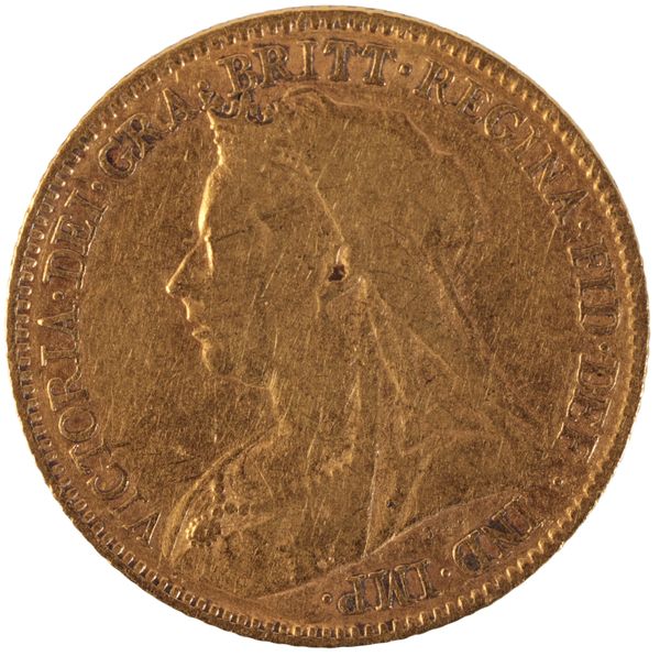 AN 1894 QUEEN VICTORIA GOLD HALF SOVEREIGN