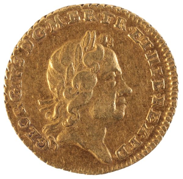 A 1718 GEORGE I GOLD QUARTER GUINEA