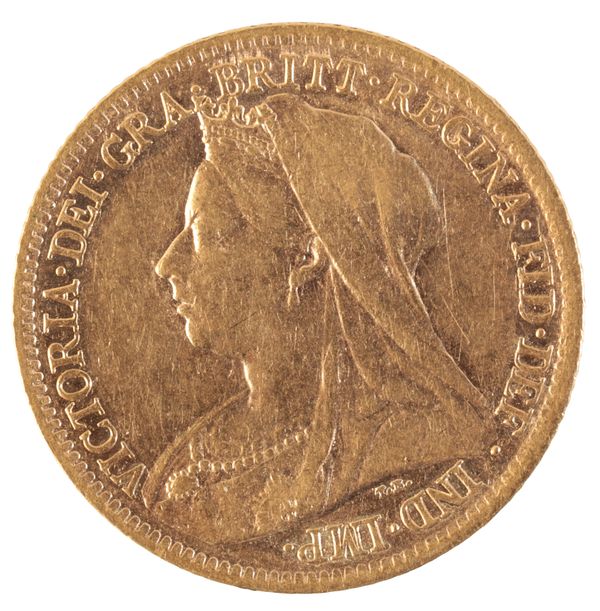 A 1900 QUEEN VICTORIAN GOLD HALF SOVEREIGN