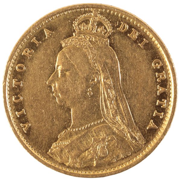 AN 1887 QUEEN VICTORIA HALF SOVEREIGN