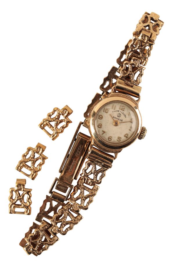 FAVRE LUEBA: A LADY'S 9CT GOLD BRACELET WATCH