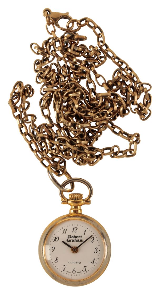 A 9CT GOLD LADY'S FOB WATCH