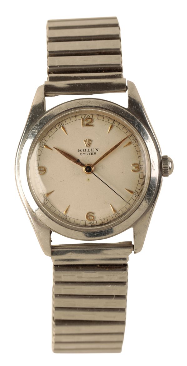 ROLEX OYSTER: A GENTLEMAN'S STAINLESS STEEL WRISTWATCH