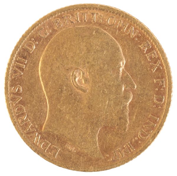 A 1910 EDWARD VII GOLD HALF SOVEREIGN