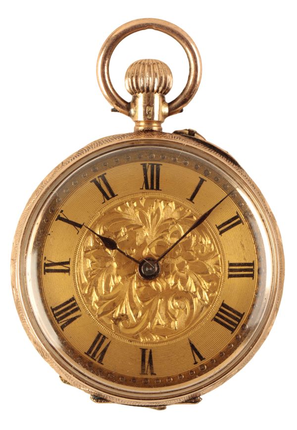 A 14CT GOLD FOB WATCH