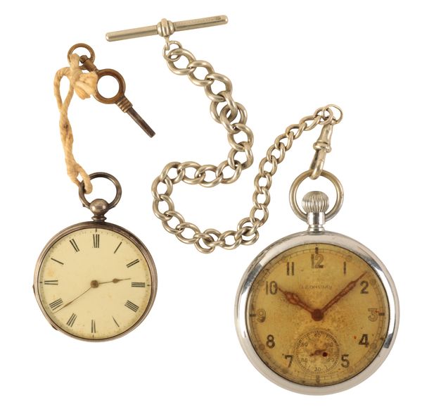 LONIDAS: A MILITARY NICKEL-PLATED POCKET WATCH