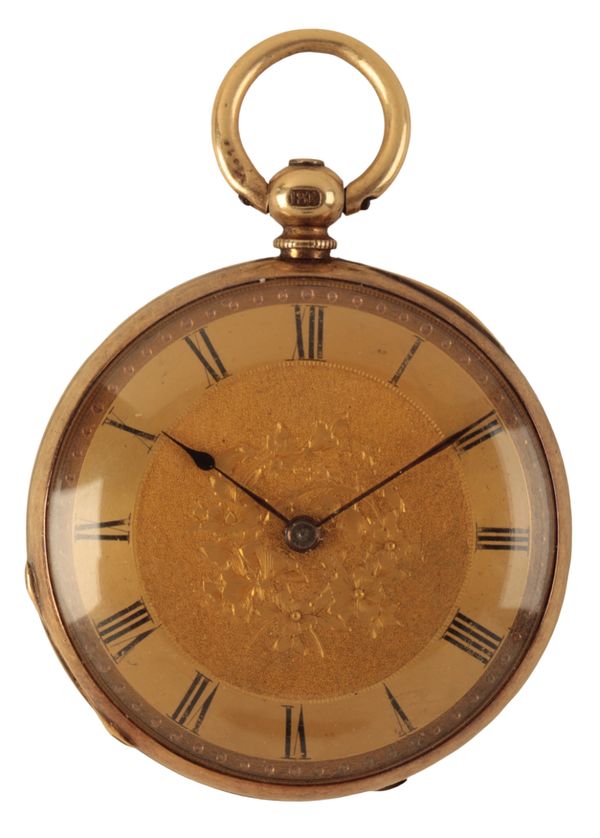 A 18CT GOLD OPEN FACE POCKET WATCH