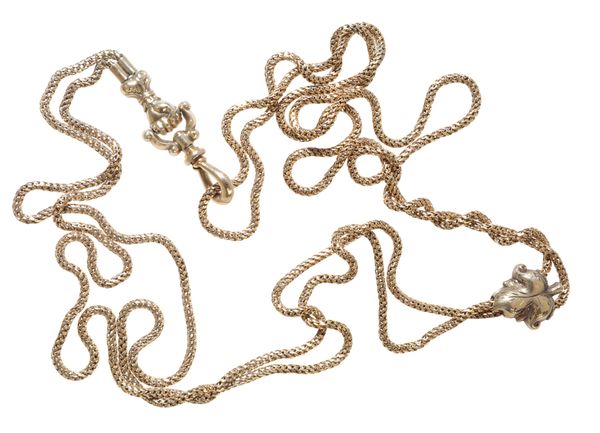 AN UNMARKED YELLOW GOLD SNAKE CHAIN