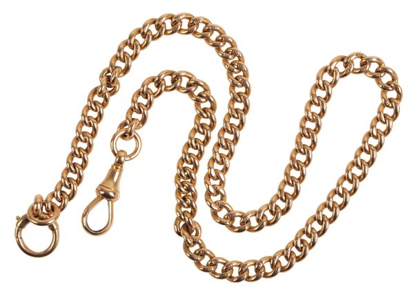 A 15CT GOLD FOB CHAIN