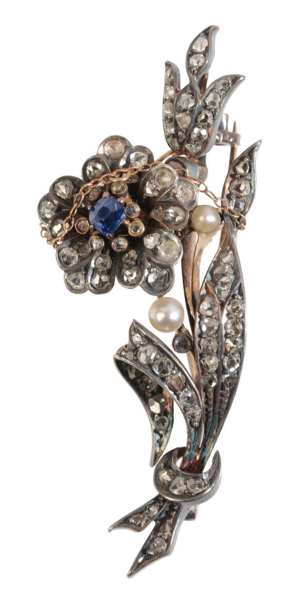 A VICTORIAN DIAMOND SPRAY BROOCH