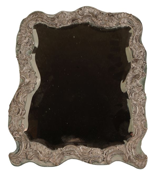 A LATE VICTORIAN SILVER DRESSING TABLE MIRROR