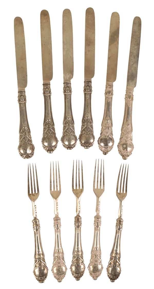 A VICTORIAN SILVER PART FRUIT SERVICE