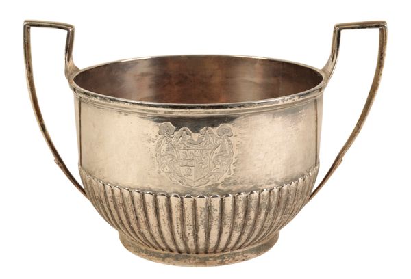 A GEORGE III SILVER TWO HANDLED SUCRIERE