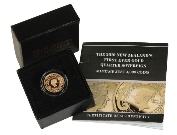 A 2019 NEW ZEALAND GOLD QUARTER SOVEREIGN