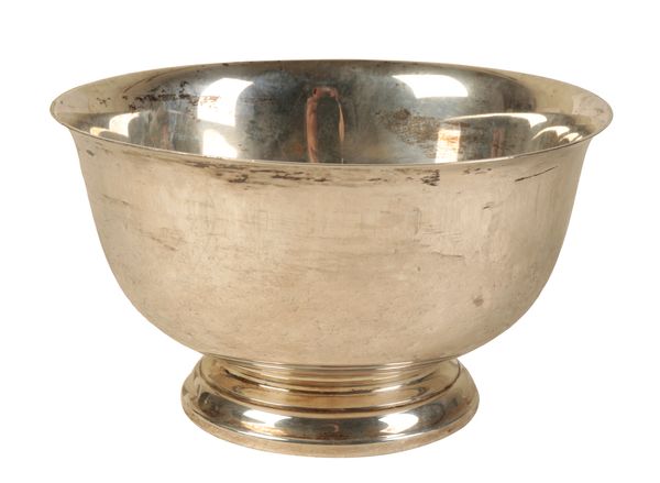 A 20TH CENTURY AMERICAN STERLING SILVER REPRODUCTION OF PAUL REVERE’S ‘LIBERTY BOWL’