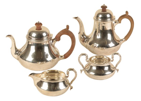 AN EDWARD VIII/GEORGE VI SILVER TEA AND COFFEE SERVICE