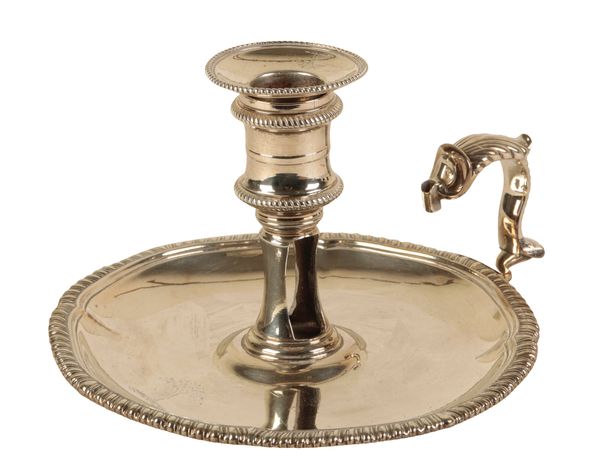 A GEORGE III SILVER CHAMBERSTICK