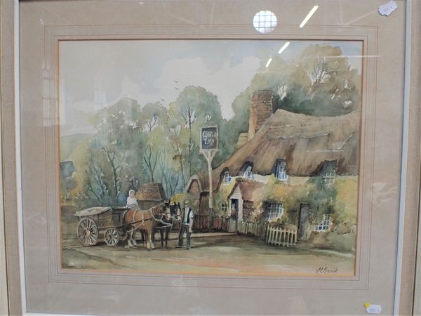 J.L. HIDSON: 'CASTLE INN' WATERCOLOUR