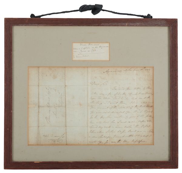 ADMIRAL HORATION NELSON (1758-1805) An autographed letter to Thomas Pollard Nelson