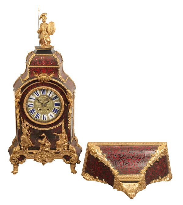 Sold by PT Sale to Patrick Moorhead   A MONUMENTAL 19TH CENTURY FRENCH BOULLE AND "ORMOLU" BRACKET CLOCK OF LOUIS XVI DESIGN