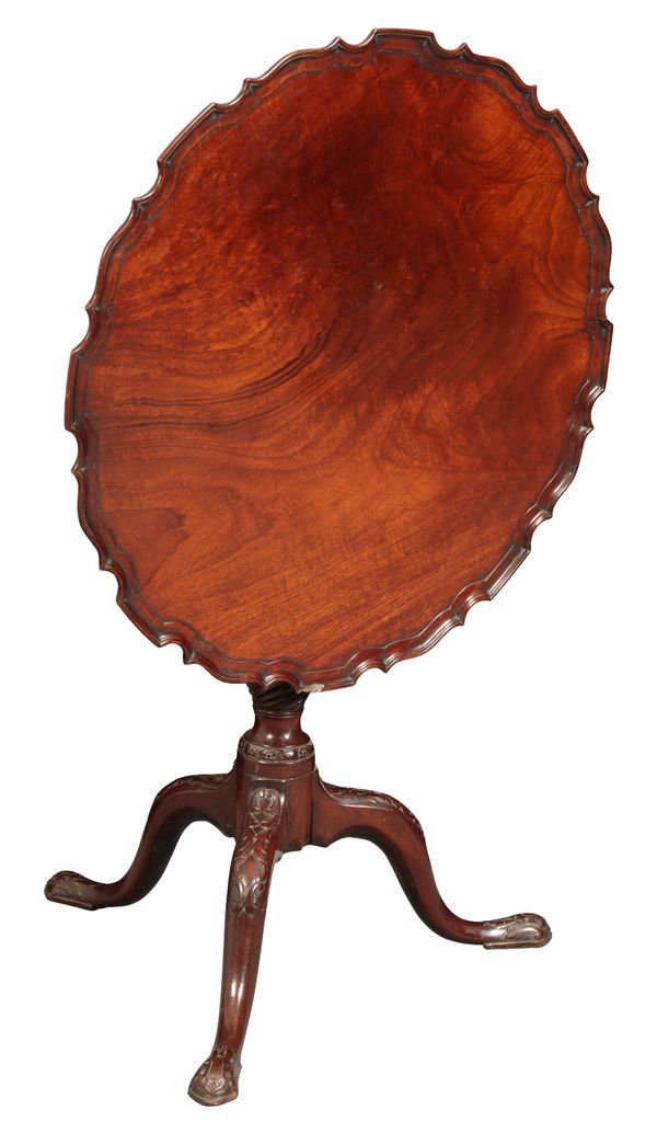 A GEORGE II MAHOGANY TRIPOD TABLE