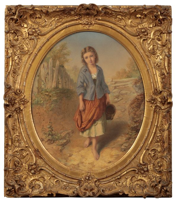 AGNES BOUVIER (1842-c.1892) A portrait of a young girl