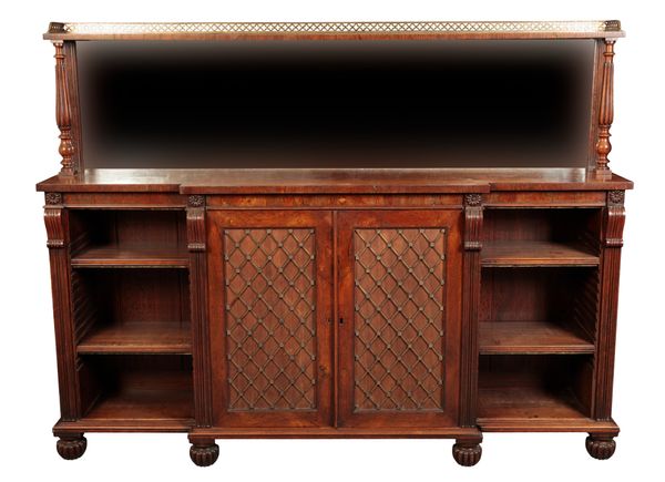 A REGENCY ROSEWOOD BREAKFRONT CHIFFONIER