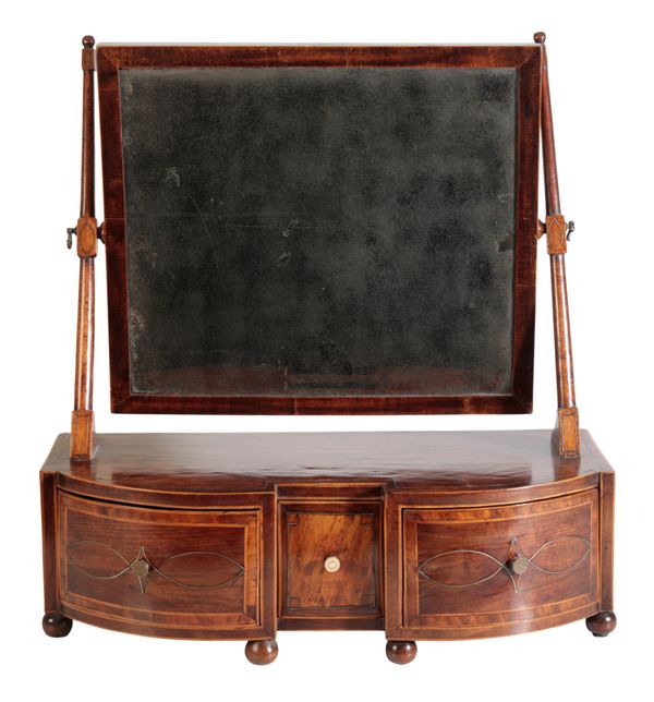 A GEORGE III MAHOGANY DRESSING MIRROR