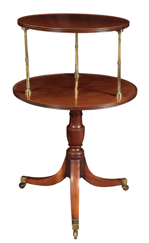 A GEORGE III MAHOGANY AND BRASS MOUNTED DUMB WAITER