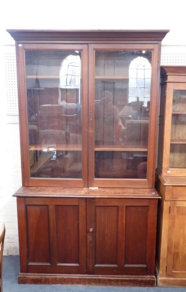 A VICTORIAN GLAZED LIBRARY BOOKCASE