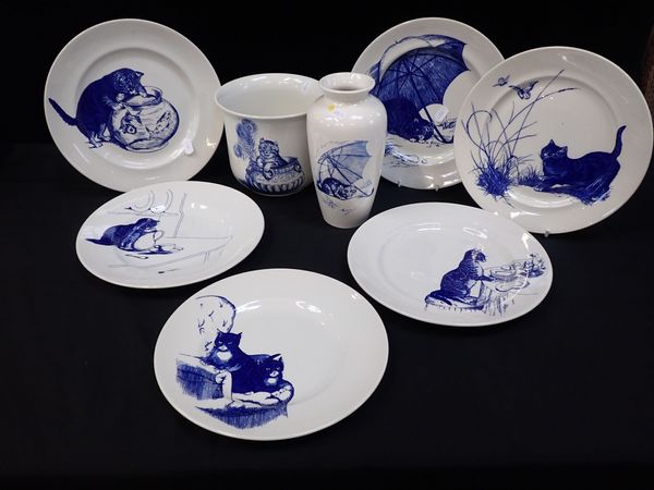 SIX PLATES, REPLICAS OF THE CAT SERVICE AT KINGSTON LACY, DORSET