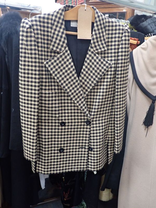 VALENTINO: A VINTAGE THREE QUARTER LENGTH CHECK JACKET