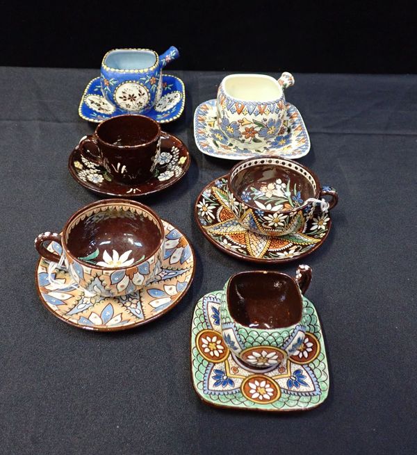 SIX SWISS THUNNE WARE CUPS AND SAUCERS