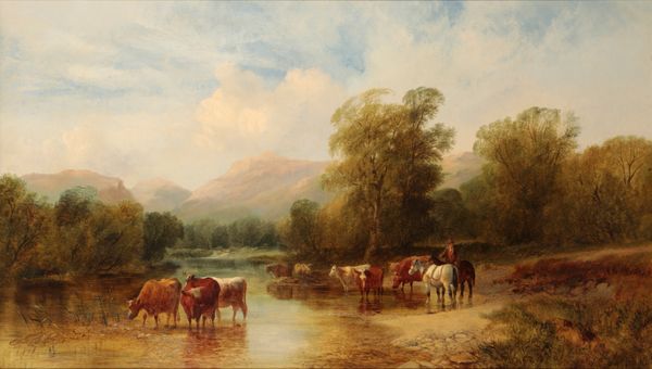 GEORGE SHALDERS (1826-1873) Cattle Watering