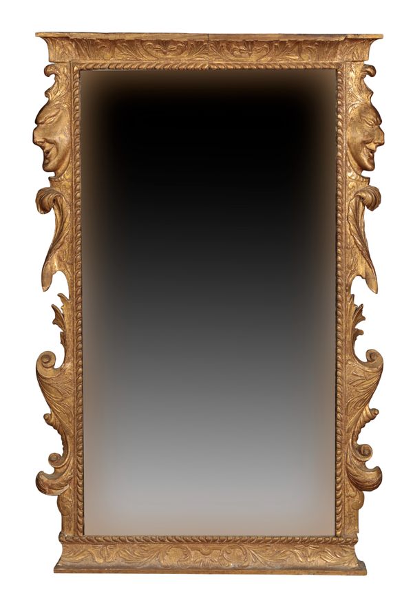 A GEORGE II GILTWOOD MIRROR