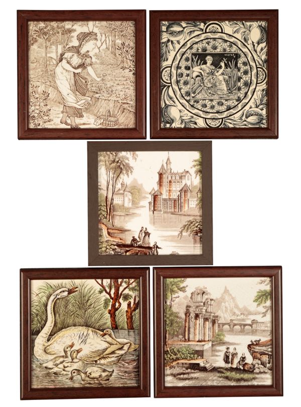 SHERWIN & COTTON: A PAIR OF FRAMED 'GRAND TOUR' TILES