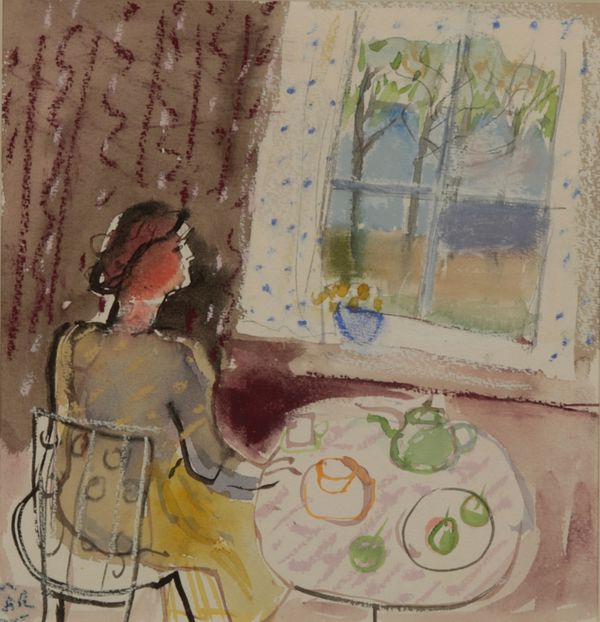 *ANTHEA CRAIGMYLE (1933-2016) A woman seated beside a table, gazing out of the window